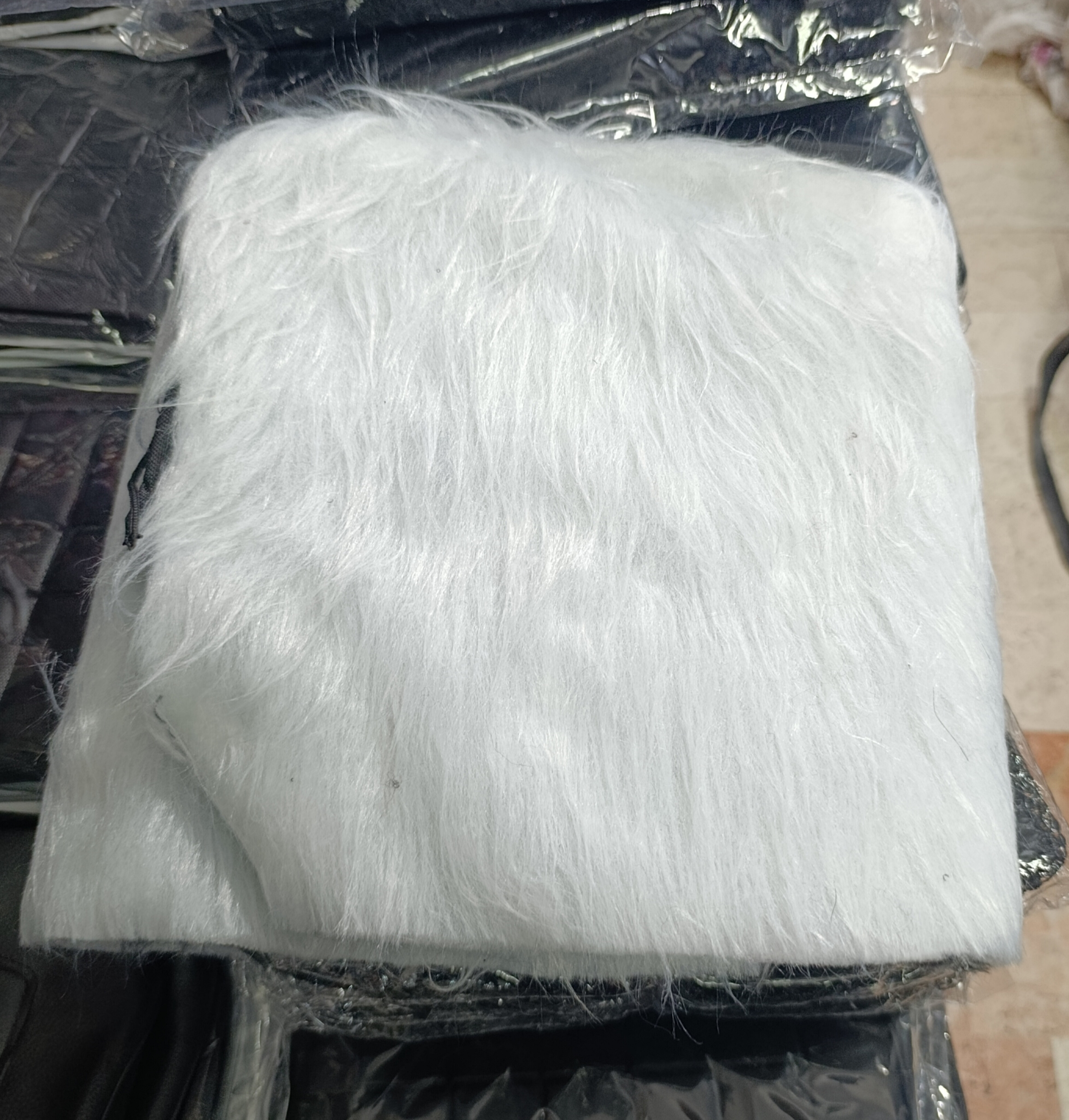 دستکش خز دار زمستانی فرمانی دوچرخه و موتور سفید